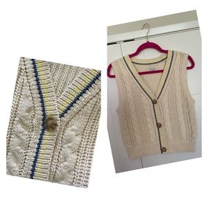 Beautiful sweater vest cardigan perfect for back to school. Worn once, in EUC